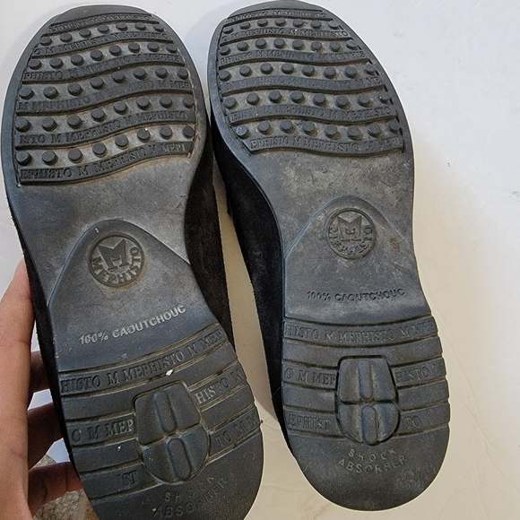 MEPHISTO Cool-Air Women's Comfort Loafers Sz 8.5 Black Suede Leather Slip-On - Picture 9 of 12